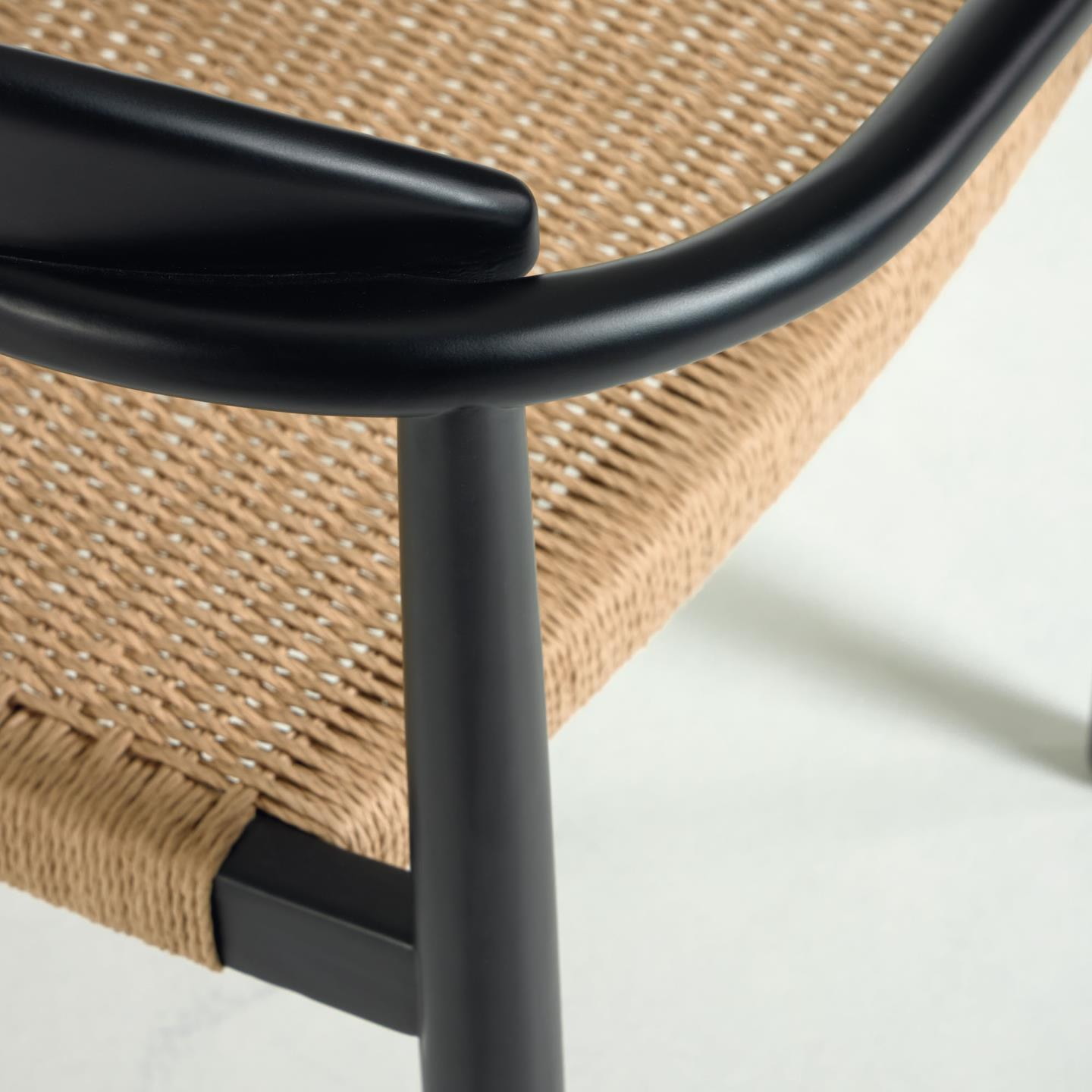Kave Home Tuin / Eetkamerstoel 'Nina', kleur Naturel/Zwart