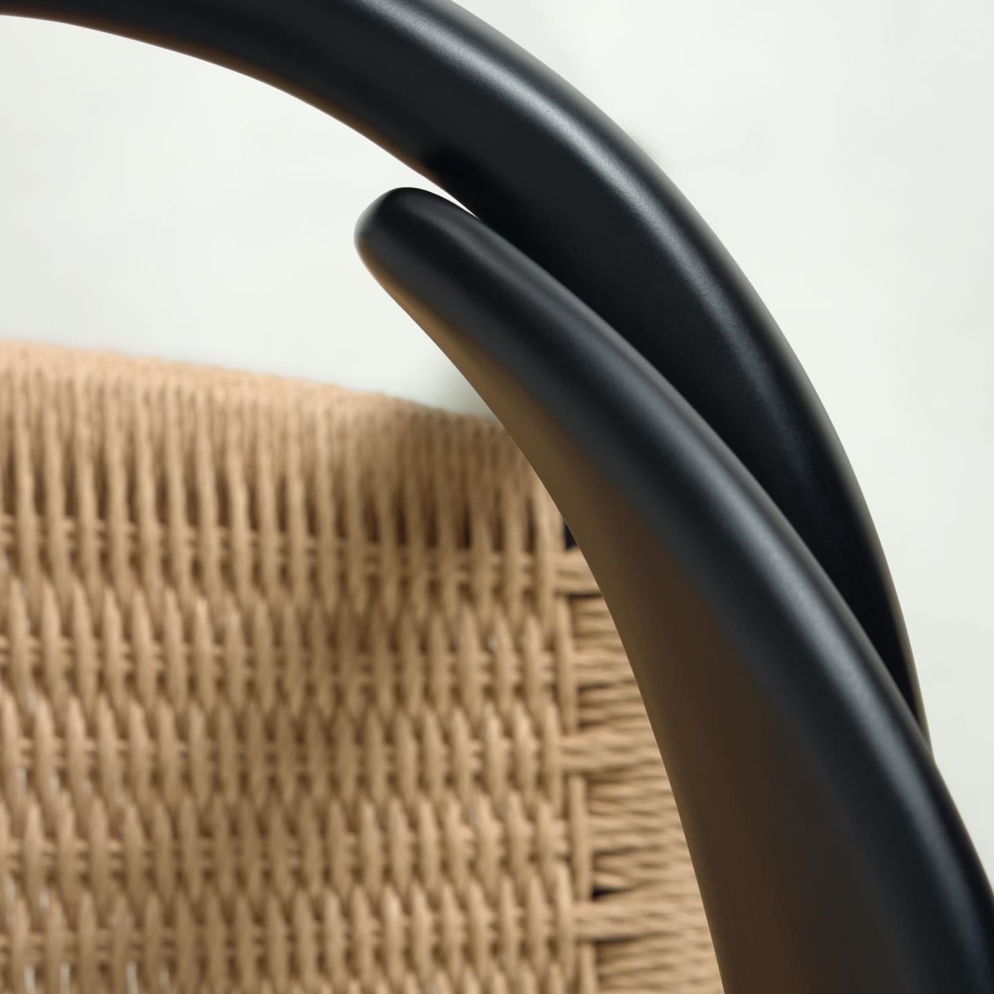 Kave Home Tuin / Eetkamerstoel 'Nina', kleur Naturel/Zwart