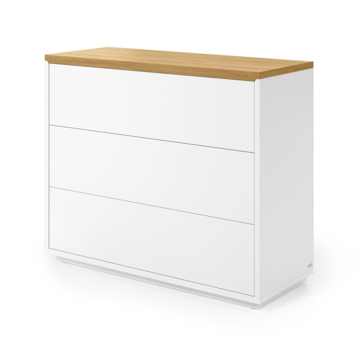 Kave Home Ladekast 'Abilen' Eiken, 90 x 75cm, kleur Wit