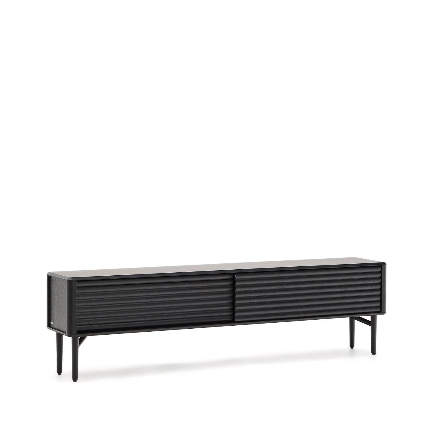 Kave Home TV-meubel Lenon Eikenhout, 200cm - Zwart