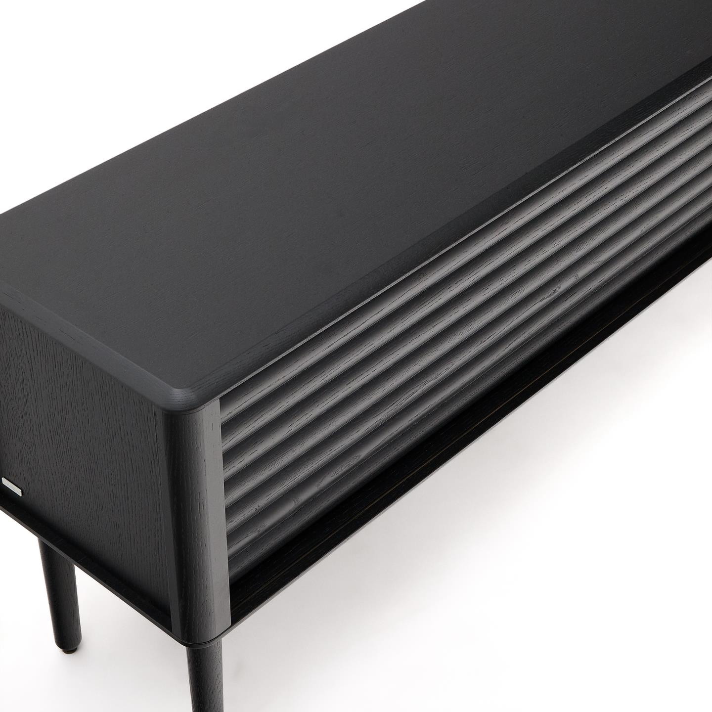 Kave Home TV-meubel 'Lenon' Eikenhout, 200cm, kleur Zwart