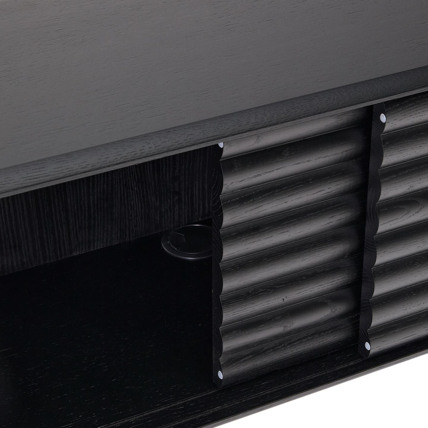 Kave Home TV-meubel 'Lenon' Eikenhout, 200cm, kleur Zwart
