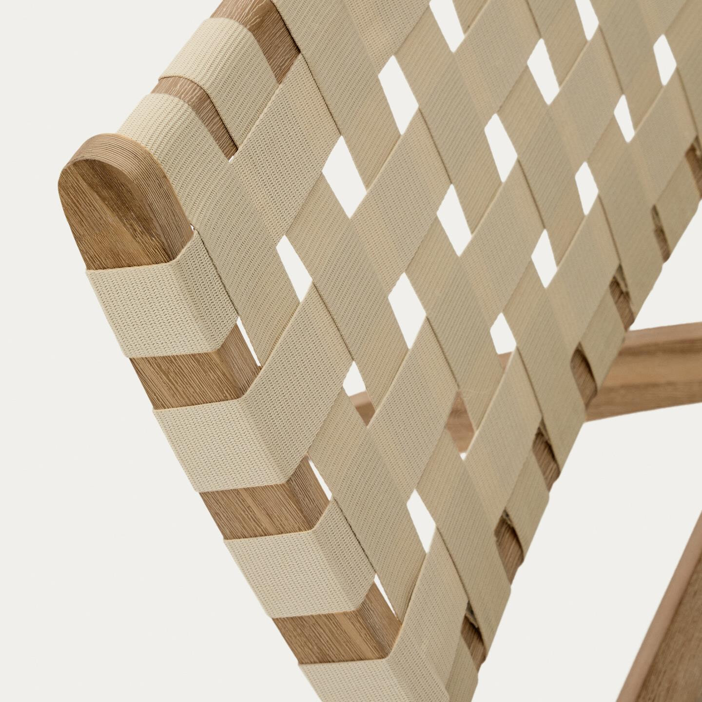 Kave Home Fauteuil 'Chabeli' Acaciahout, kleur Crème