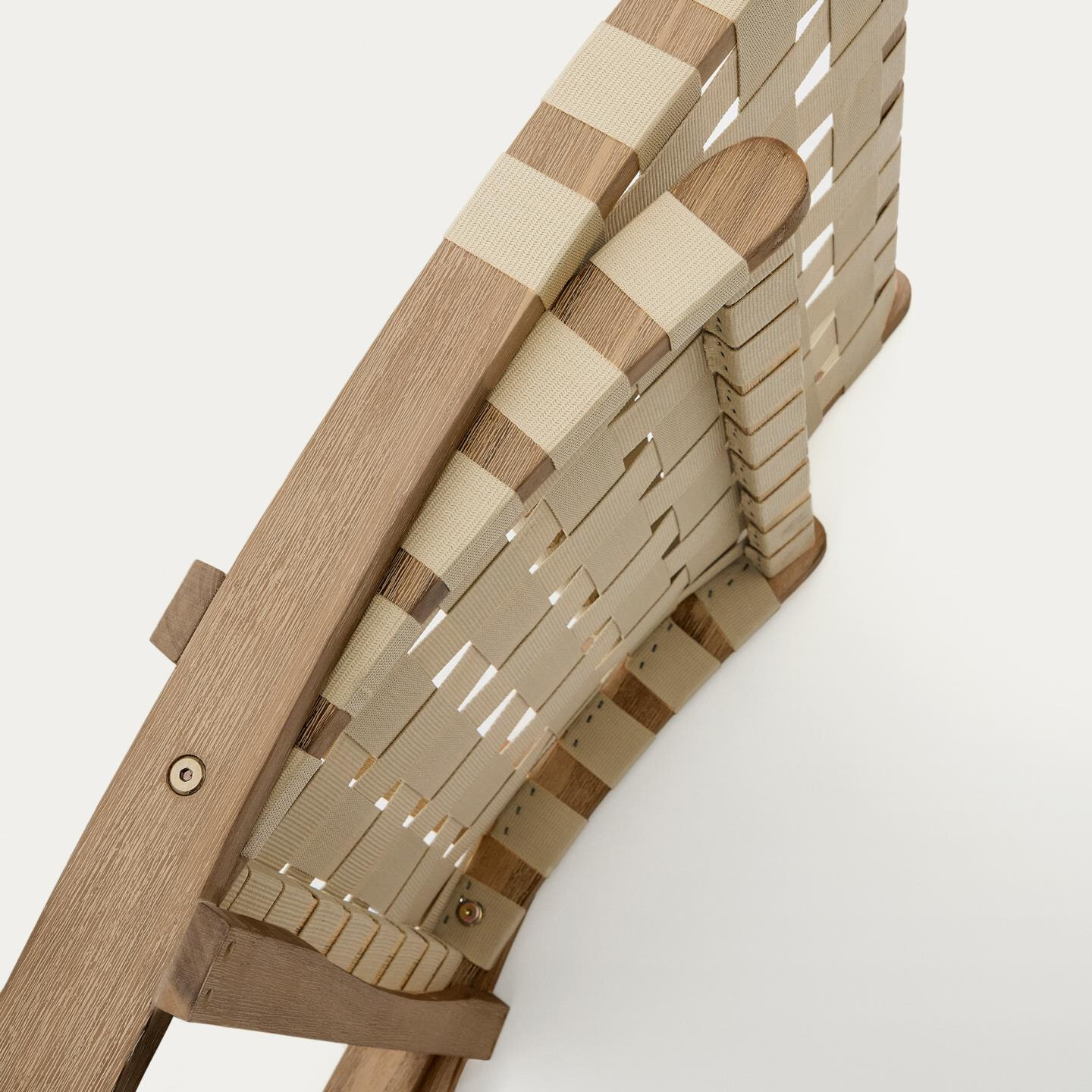 Kave Home Fauteuil 'Chabeli' Acaciahout, kleur Crème