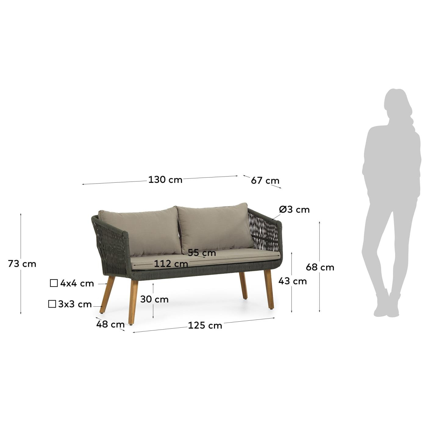 Kave Home Tuinset 'Inti' kleur Groen