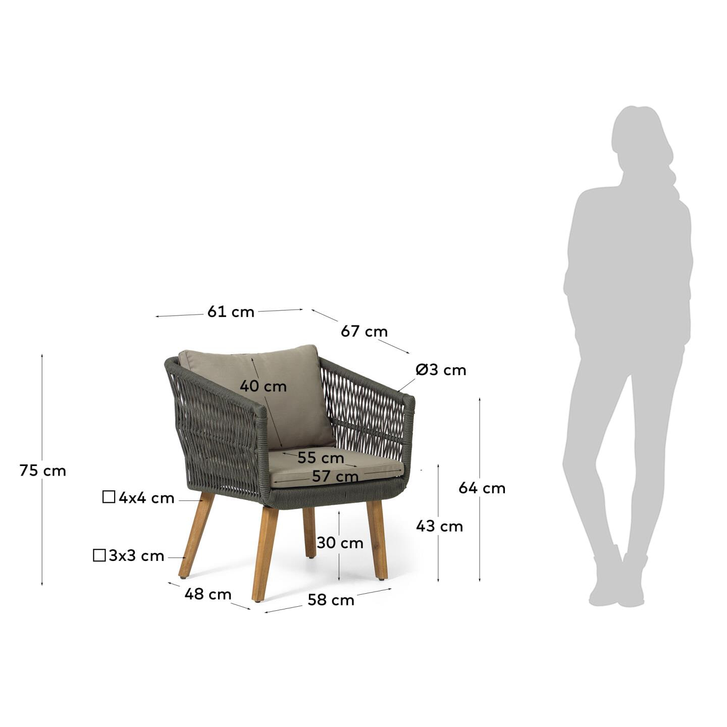 Kave Home Tuinset 'Inti' kleur Groen