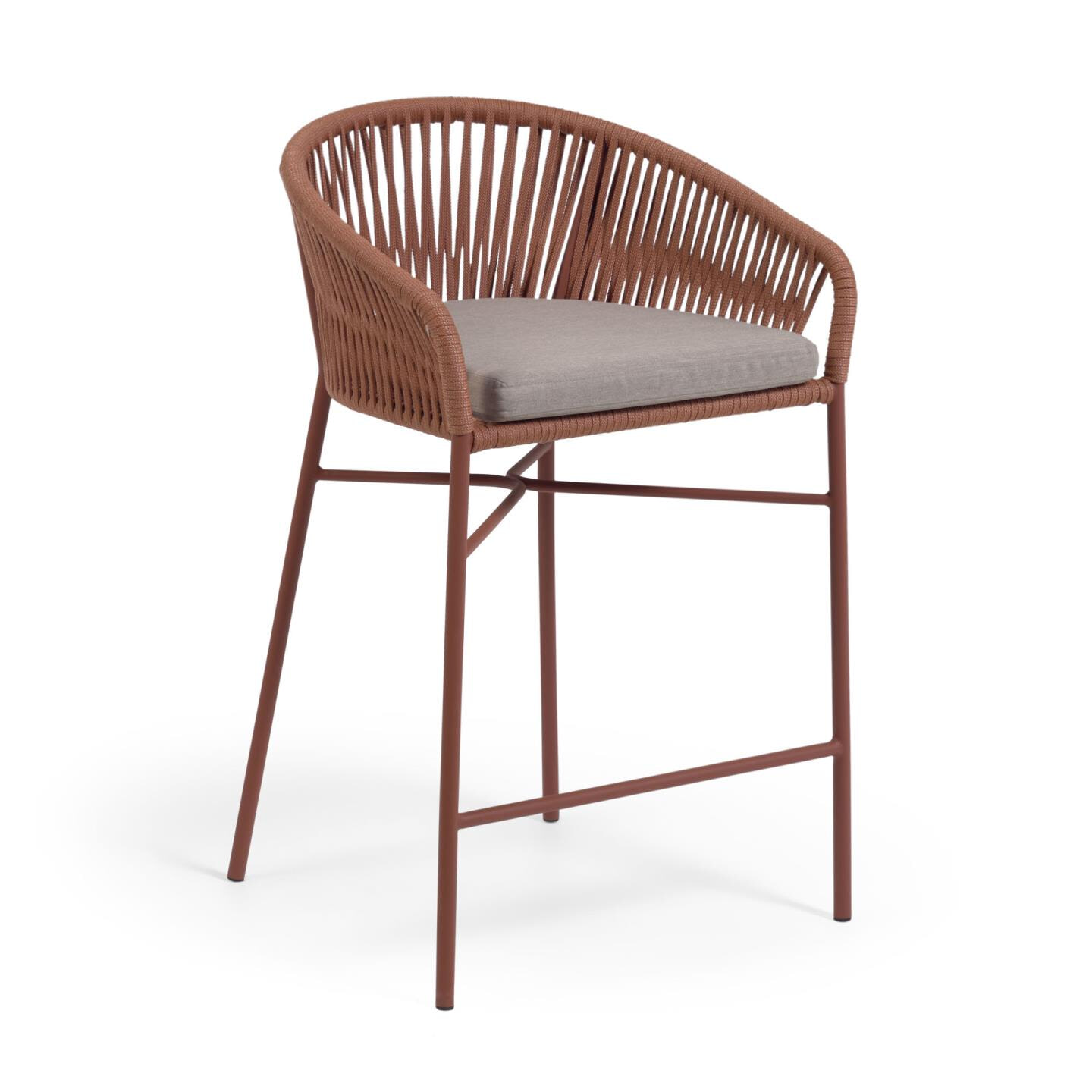 Kave Home Barkruk 'Yanet' kleur Terracotta (zithoogte 65cm)