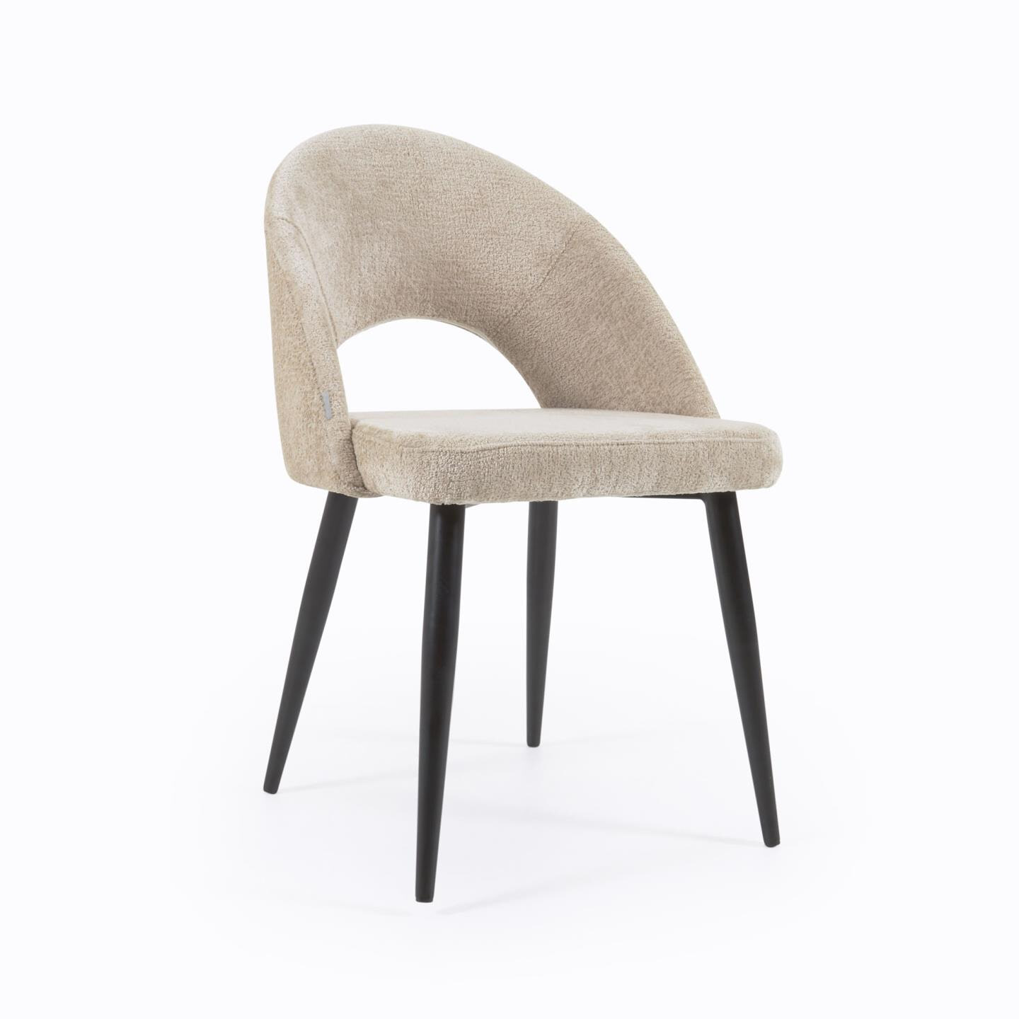 Kave Home Eetkamerstoel 'Mael' Chenille, kleur Beige