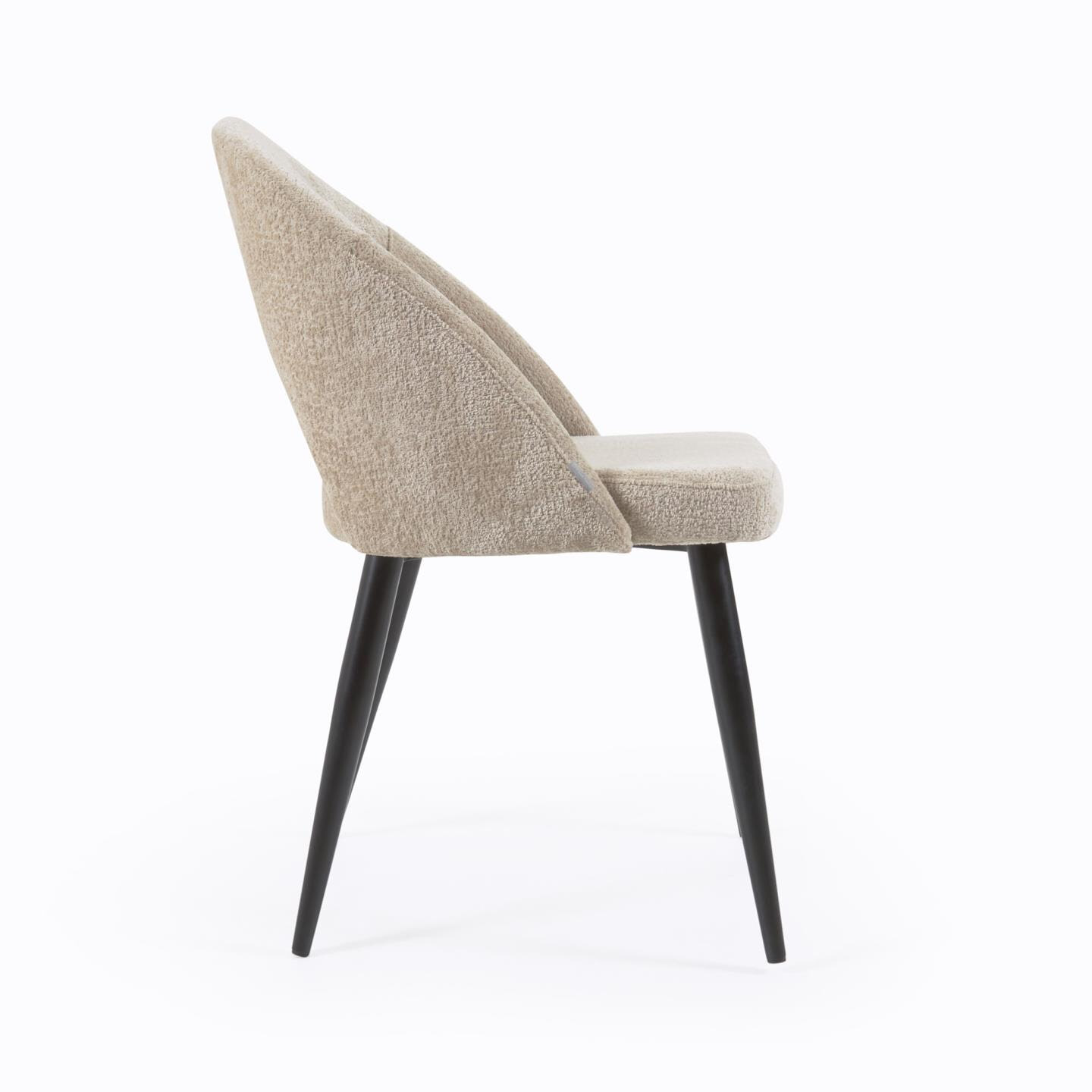 Kave Home Eetkamerstoel 'Mael' Chenille, kleur Beige
