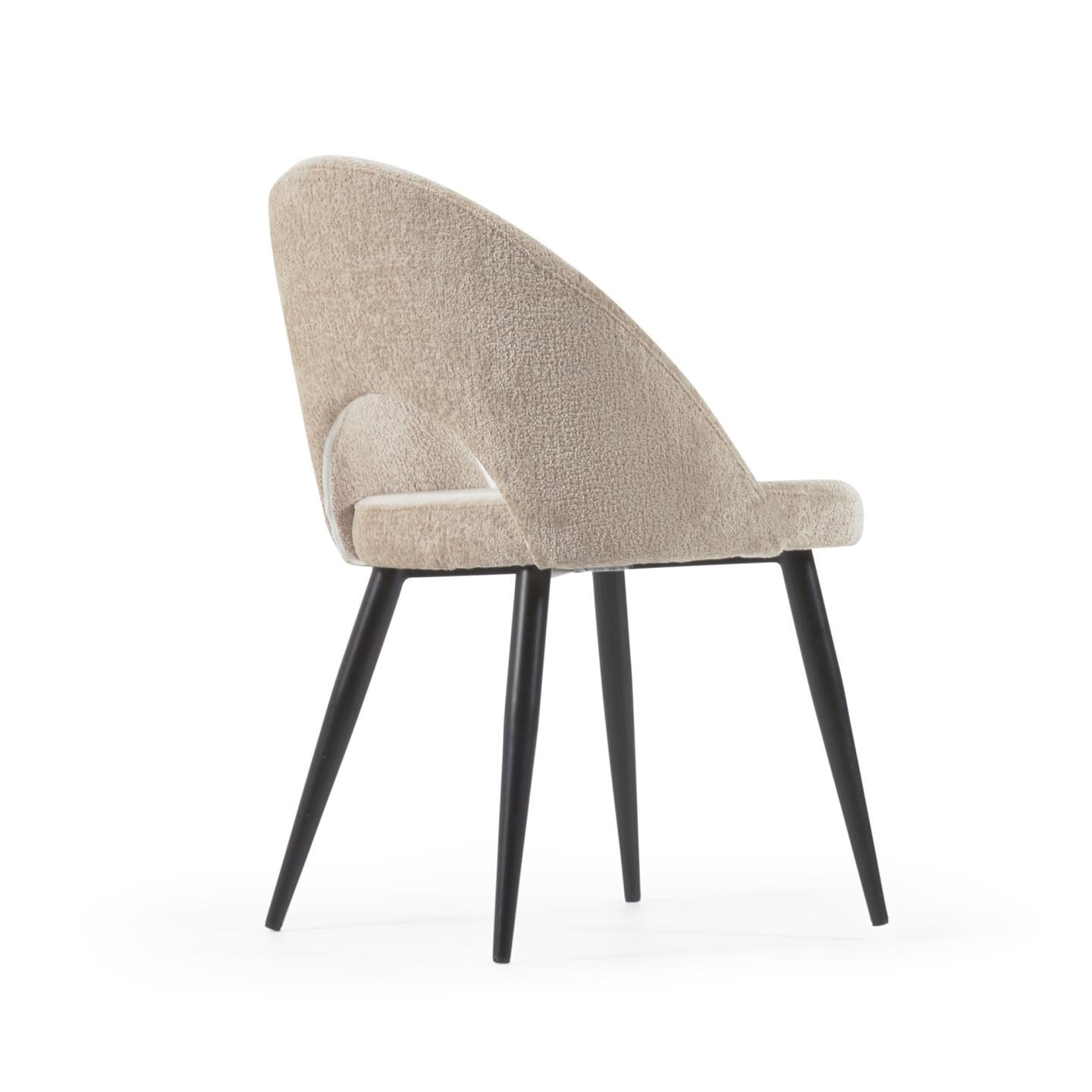 Kave Home Eetkamerstoel 'Mael' Chenille, kleur Beige