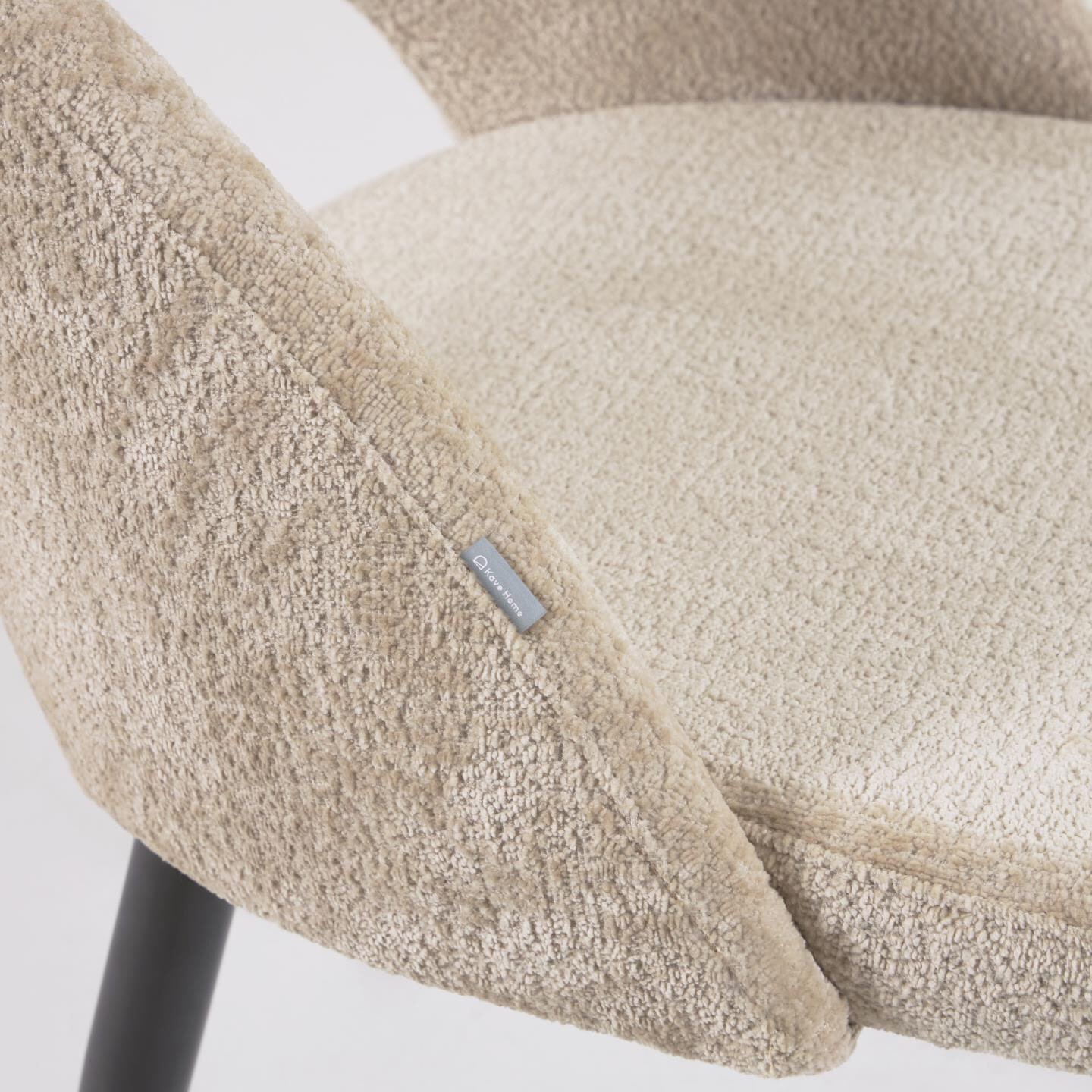 Kave Home Eetkamerstoel 'Mael' Chenille, kleur Beige