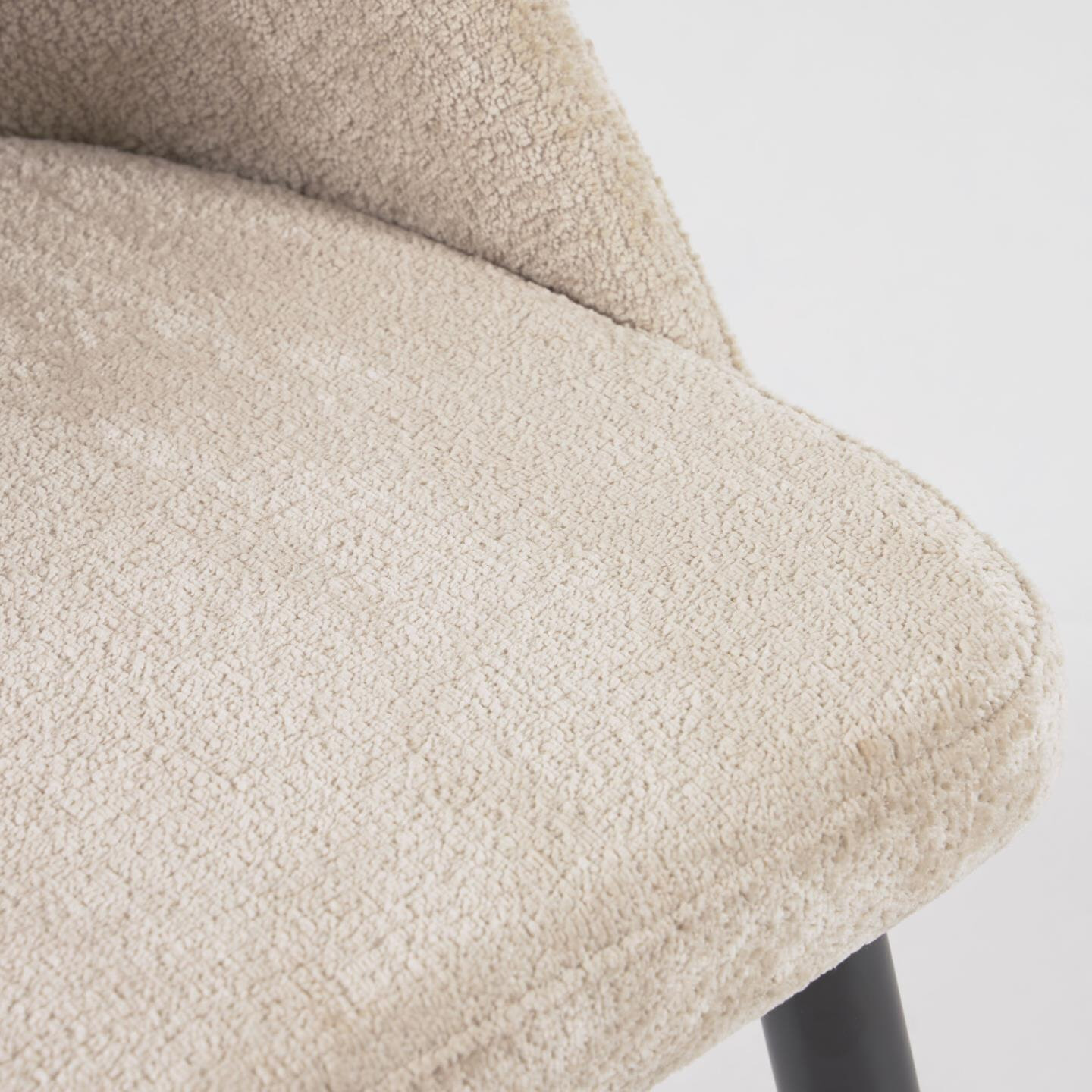 Kave Home Eetkamerstoel 'Mael' Chenille, kleur Beige