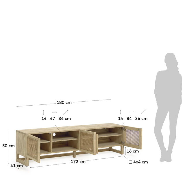 Kave Home TV-meubel 'Rexit' Webbing, 180cm