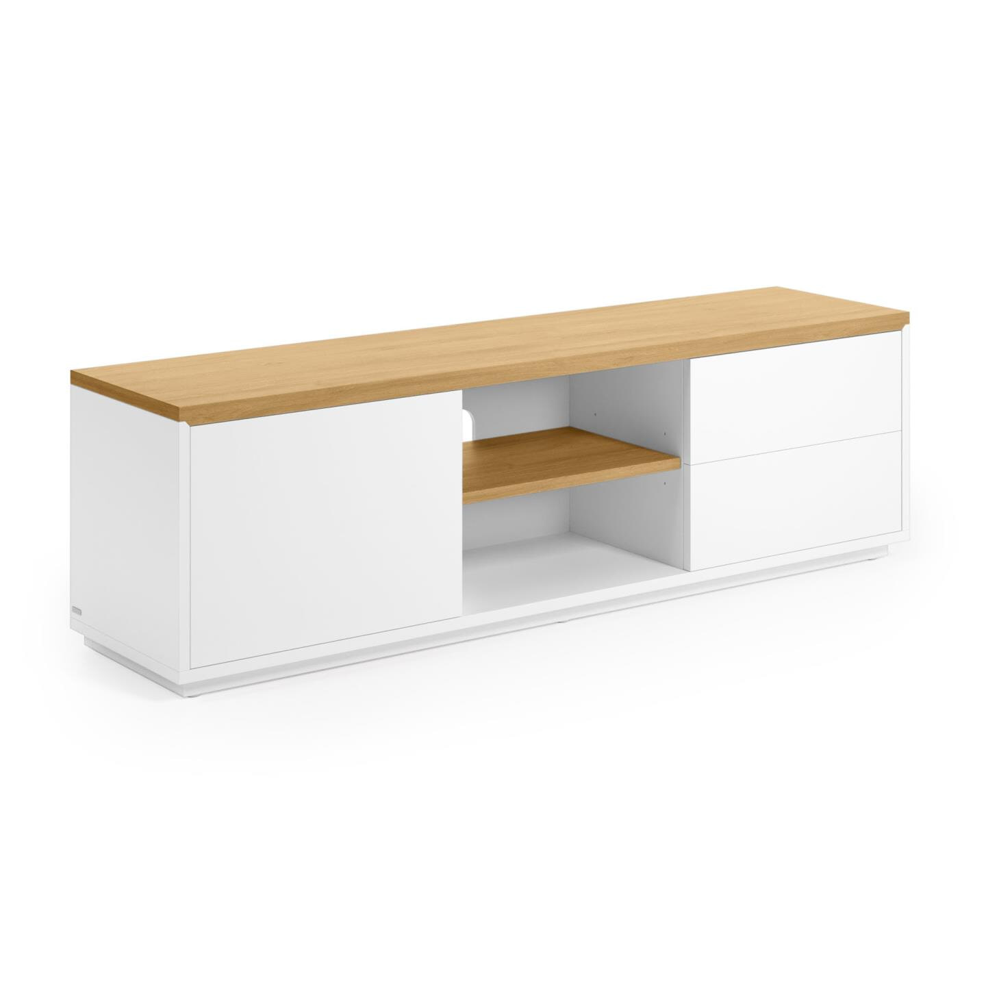 Kave Home TV-meubel 'Abilen' Eiken, 150 x 44cm, kleur Wit