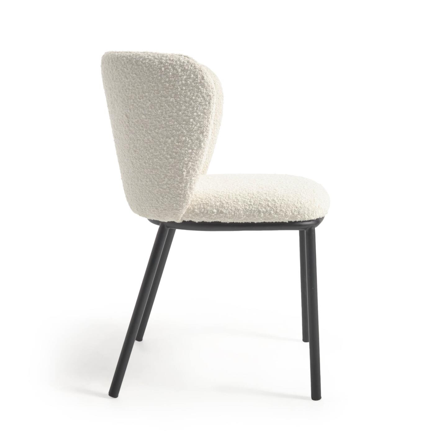 Kave Home Eetkamerstoel 'Ciselia' Bouclé, kleur Wit