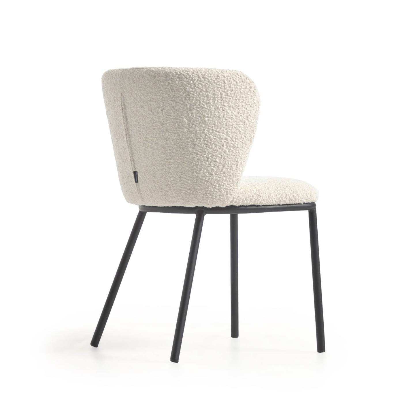 Kave Home Eetkamerstoel 'Ciselia' Bouclé, kleur Wit
