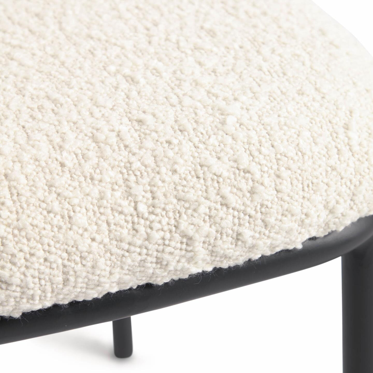 Kave Home Eetkamerstoel 'Ciselia' Bouclé, kleur Wit