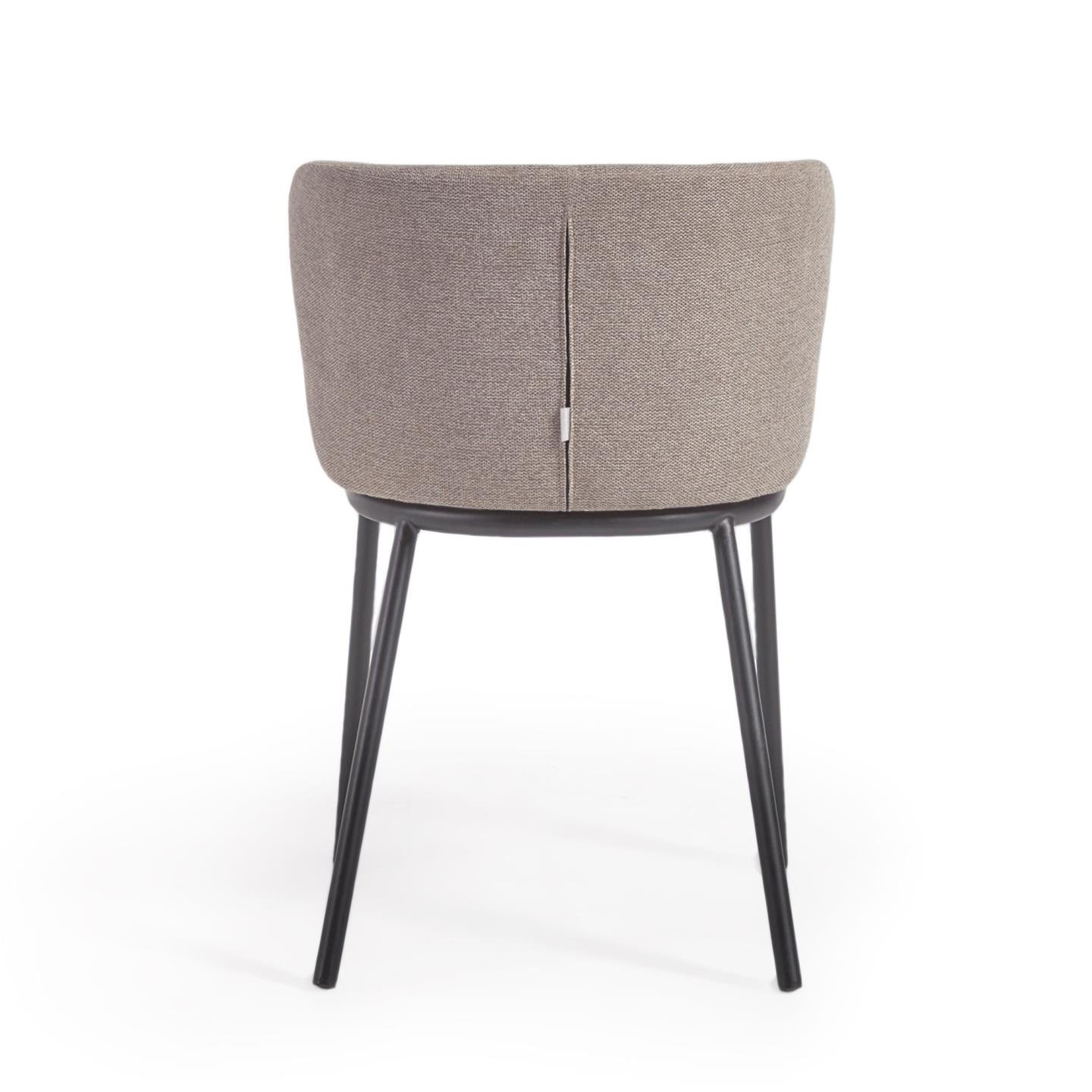 Kave Home Eetkamerstoel 'Ciselia' Chenille, kleur Lichtbruin