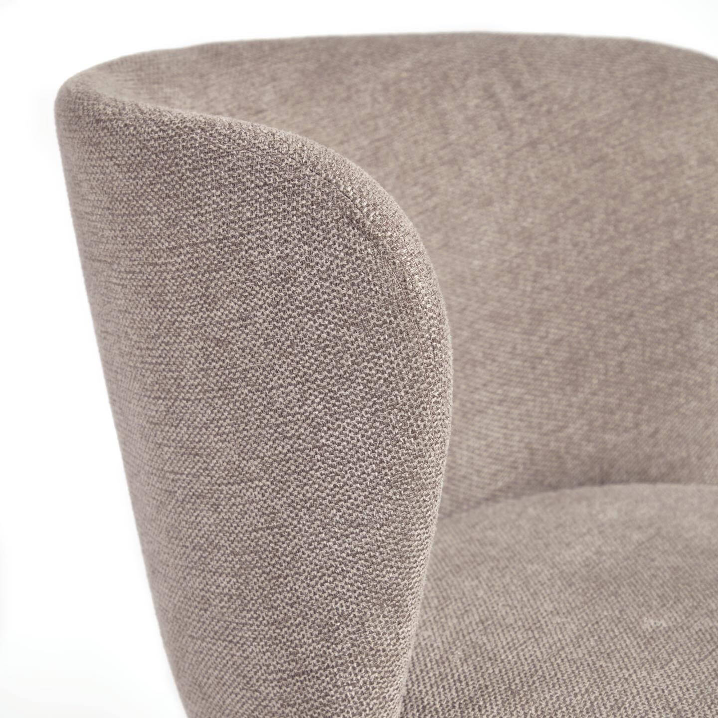 Kave Home Eetkamerstoel 'Ciselia' Chenille, kleur Lichtbruin