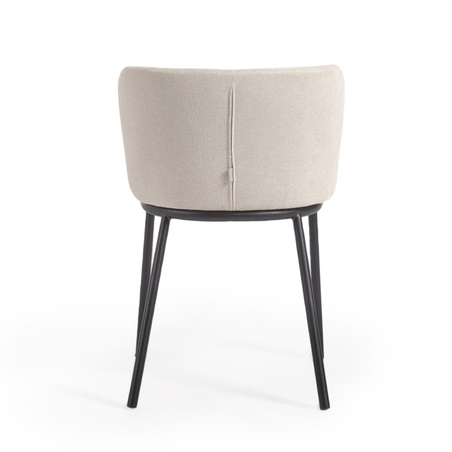 Kave Home Eetkamerstoel 'Ciselia' Chenille, kleur Beige