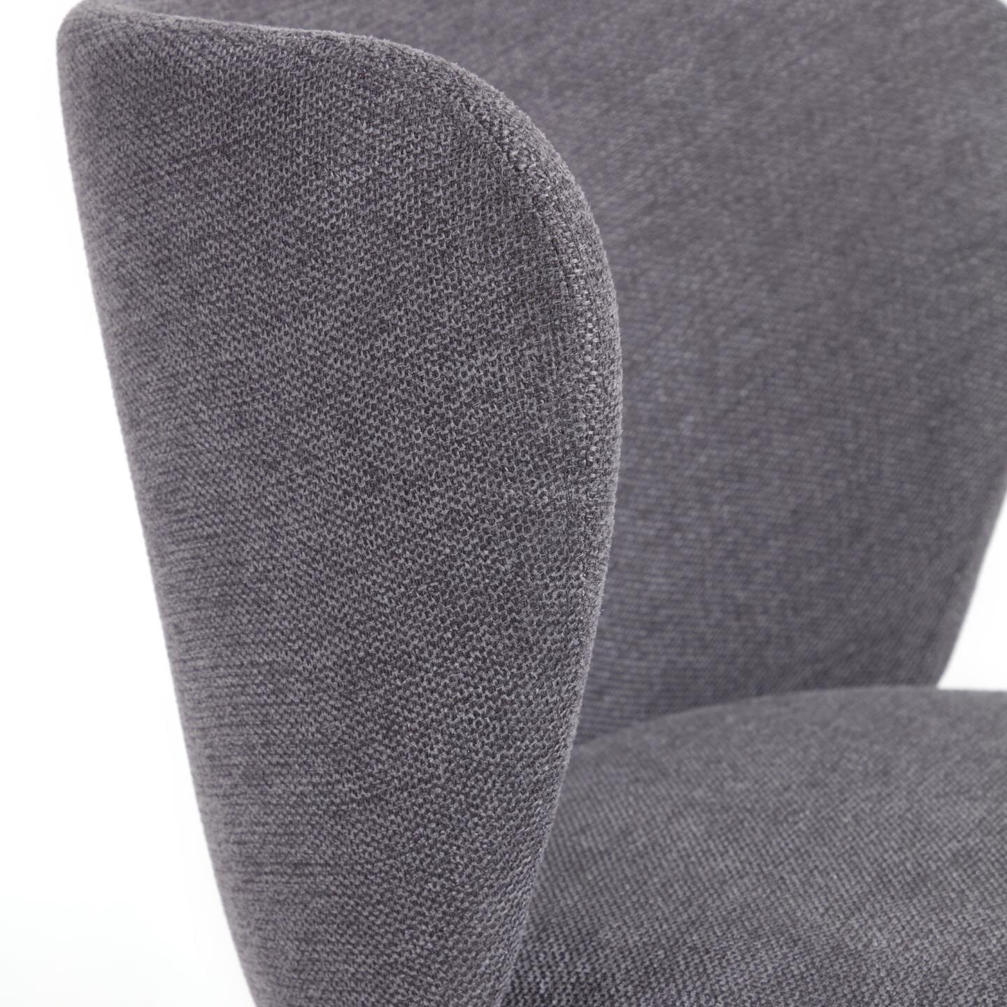 Kave Home Eetkamerstoel 'Ciselia' Chenille, kleur Donkergrijs