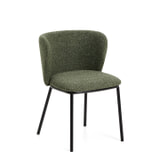 Kave Home Eetkamerstoel 'Ciselia' Chenille, kleur Groen/Zwart