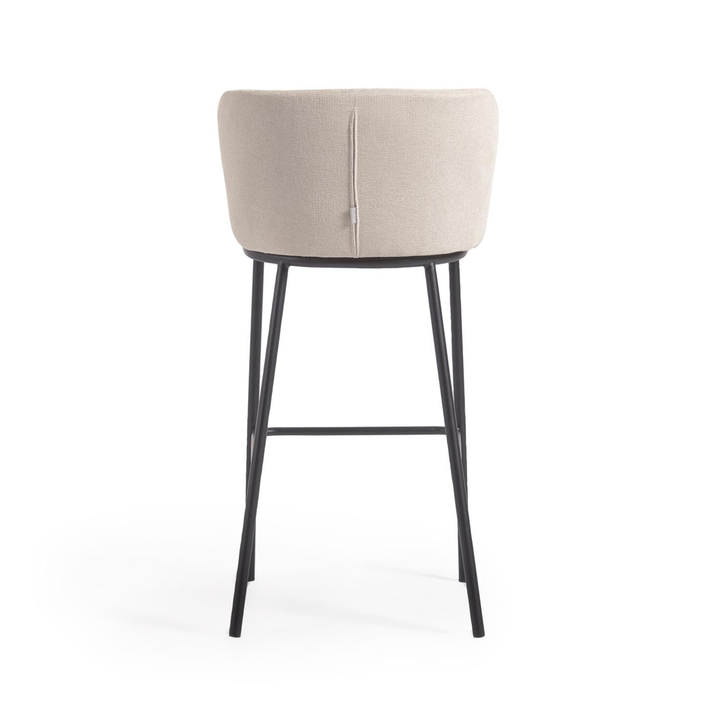 Kave Home Barkruk 'Ciselia' Chenille, kleur Beige (zithoogte 75cm)