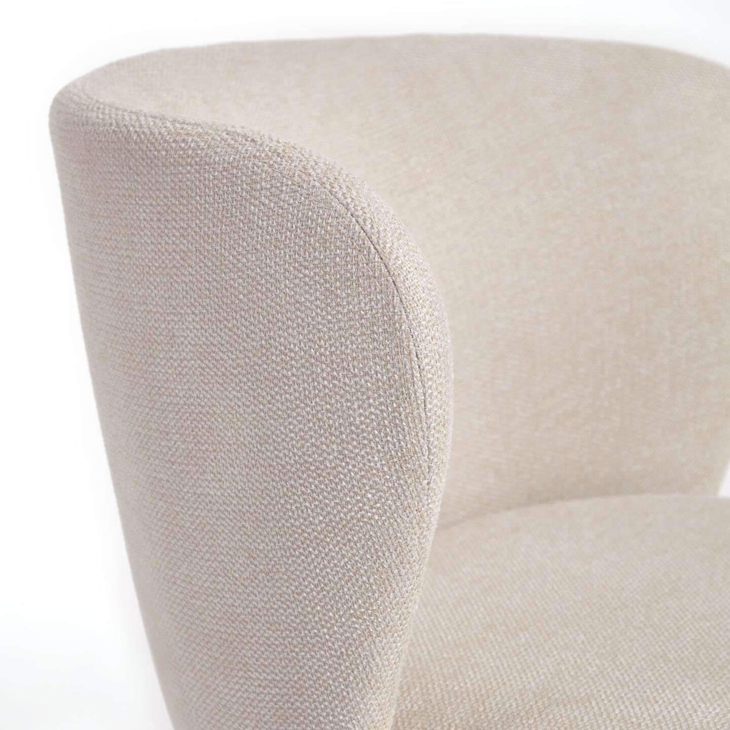 Kave Home Barkruk 'Ciselia' Chenille, kleur Beige (zithoogte 75cm)