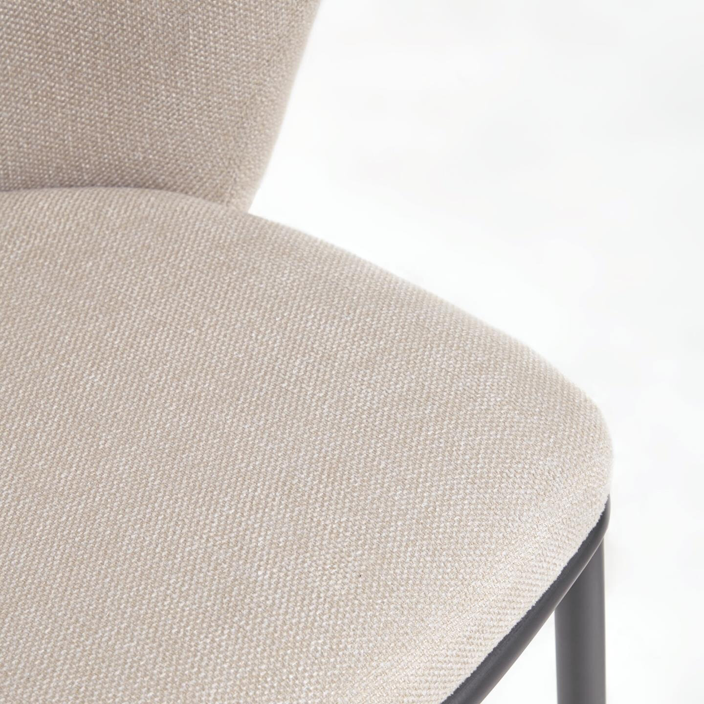 Kave Home Barkruk 'Ciselia' Chenille, kleur Beige (zithoogte 75cm)