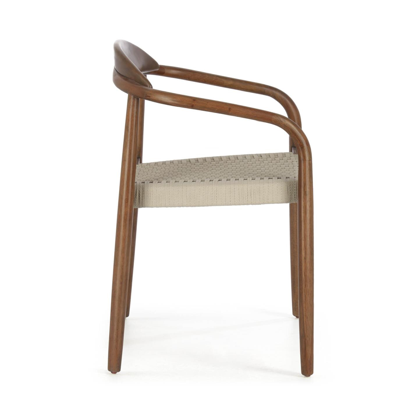 Kave Home Tuin / Eetkamerstoel 'Nina' kleur Beige walnoot