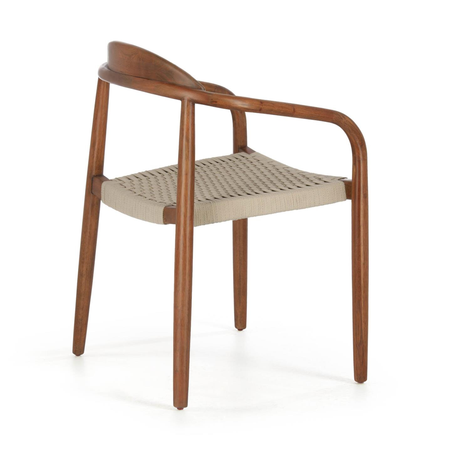 Kave Home Tuin / Eetkamerstoel 'Nina' kleur Beige walnoot