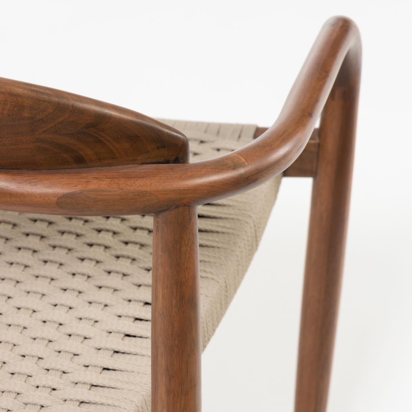 Kave Home Tuin / Eetkamerstoel 'Nina' kleur Beige walnoot