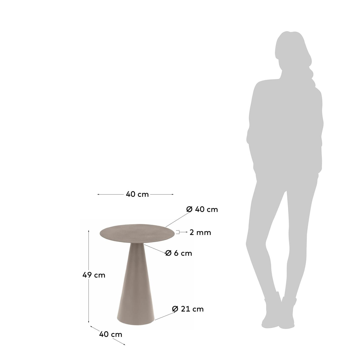 Kave Home Salontafel 'Shirel', 38cm, kleur Groen