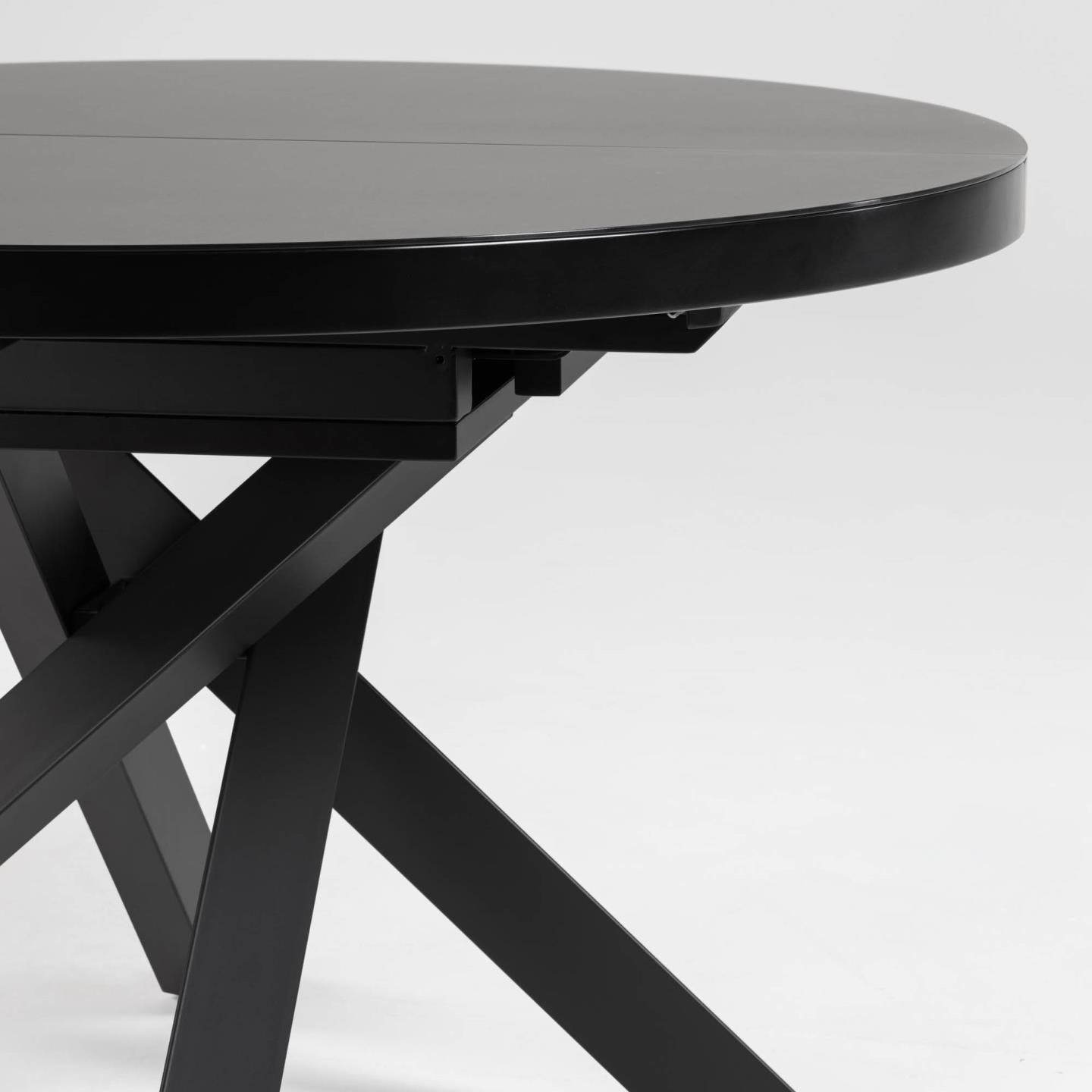Kave Home Uitschuifbare Ronde Eettafel 'Vashti' 120-160 x 120cm, kleur zwart