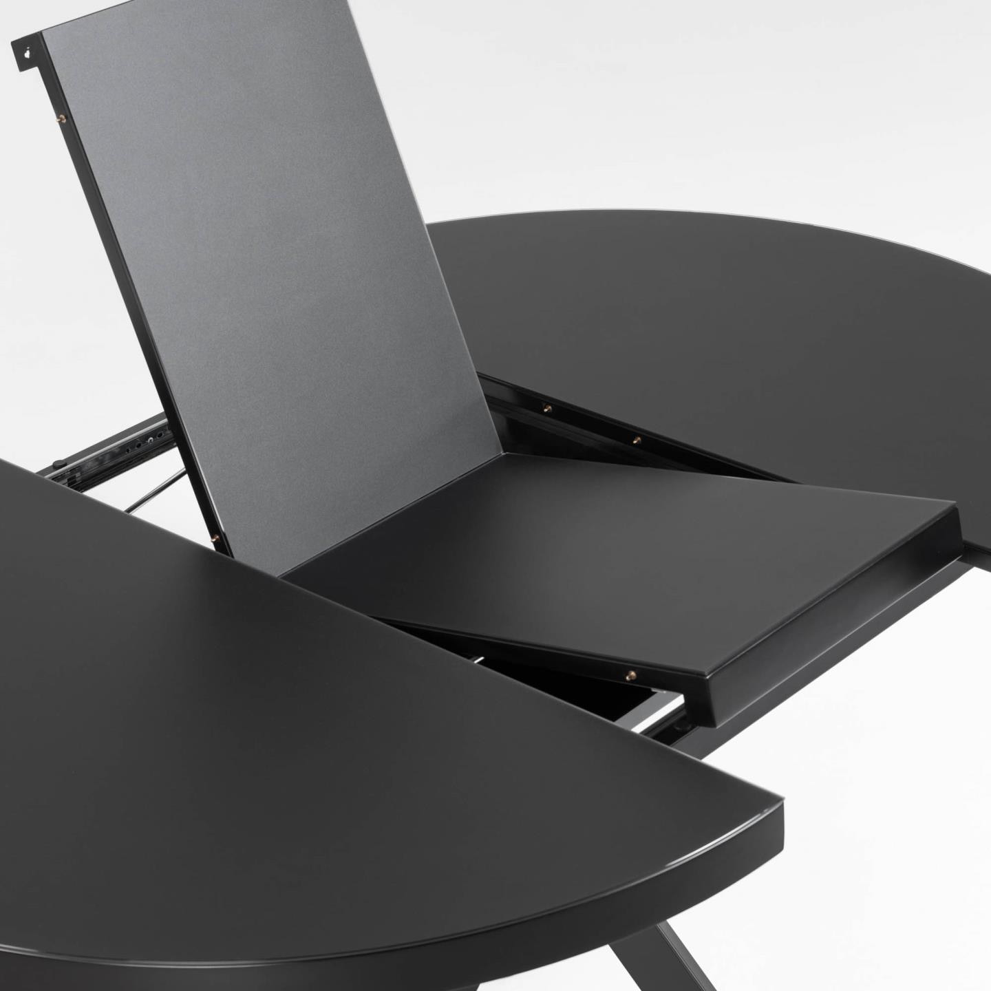 Kave Home Uitschuifbare Ronde Eettafel 'Vashti' 120-160 x 120cm, kleur zwart