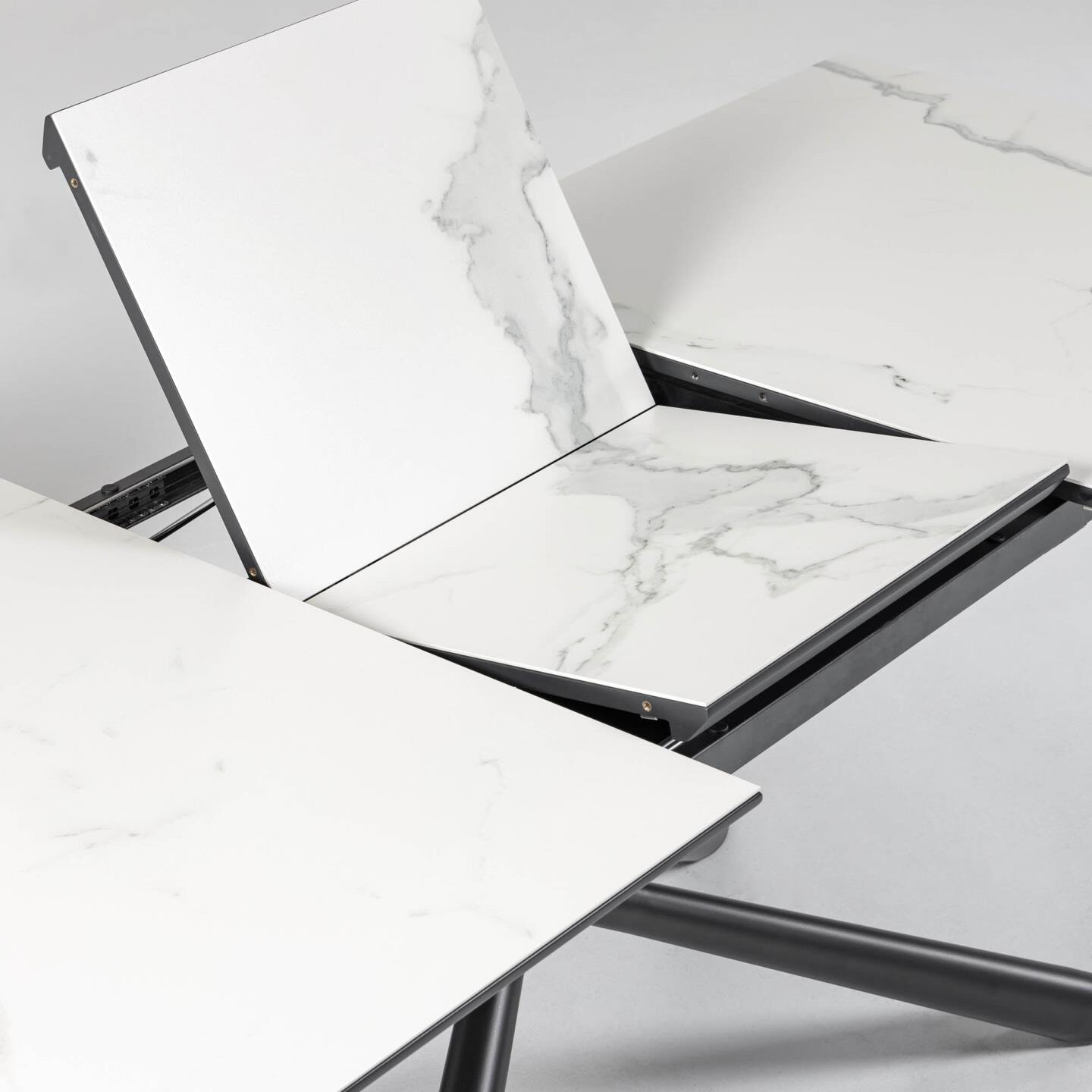 Kave Home Uitschuifbare Eettafel 'Theone' Keramiek met marmerlook, 160-210 x 90cm