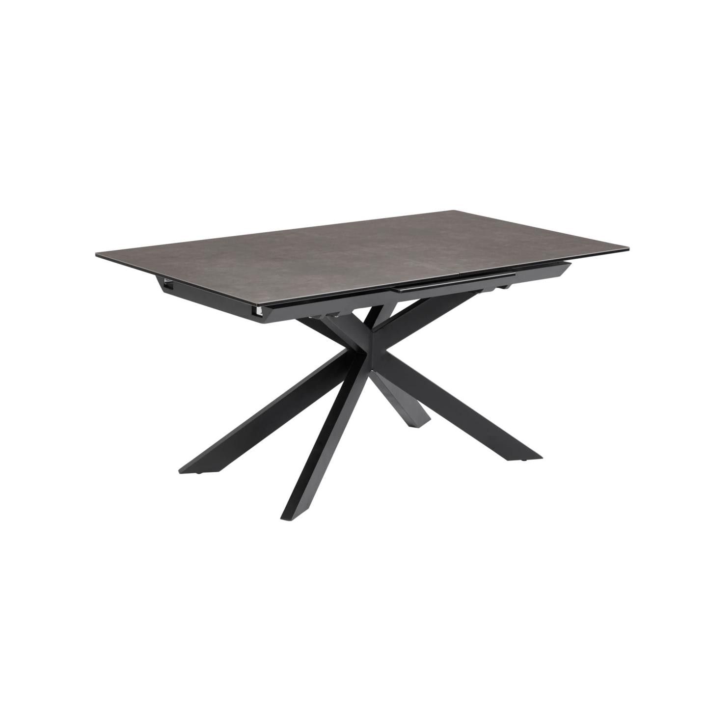 Kave Home Uitschuifbare Eettafel 'Atminda' Keramiek, 160-210 x 90cm, kleur zwart