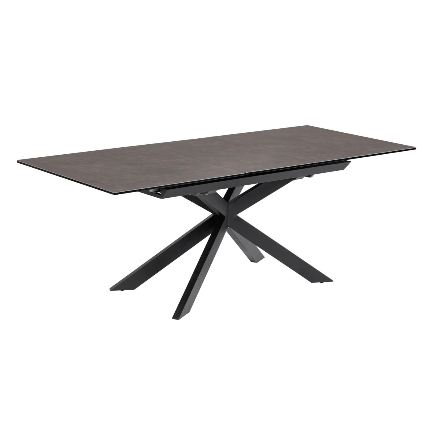 Kave Home Uitschuifbare Eettafel 'Atminda' Keramiek, 160-210 x 90cm, kleur zwart