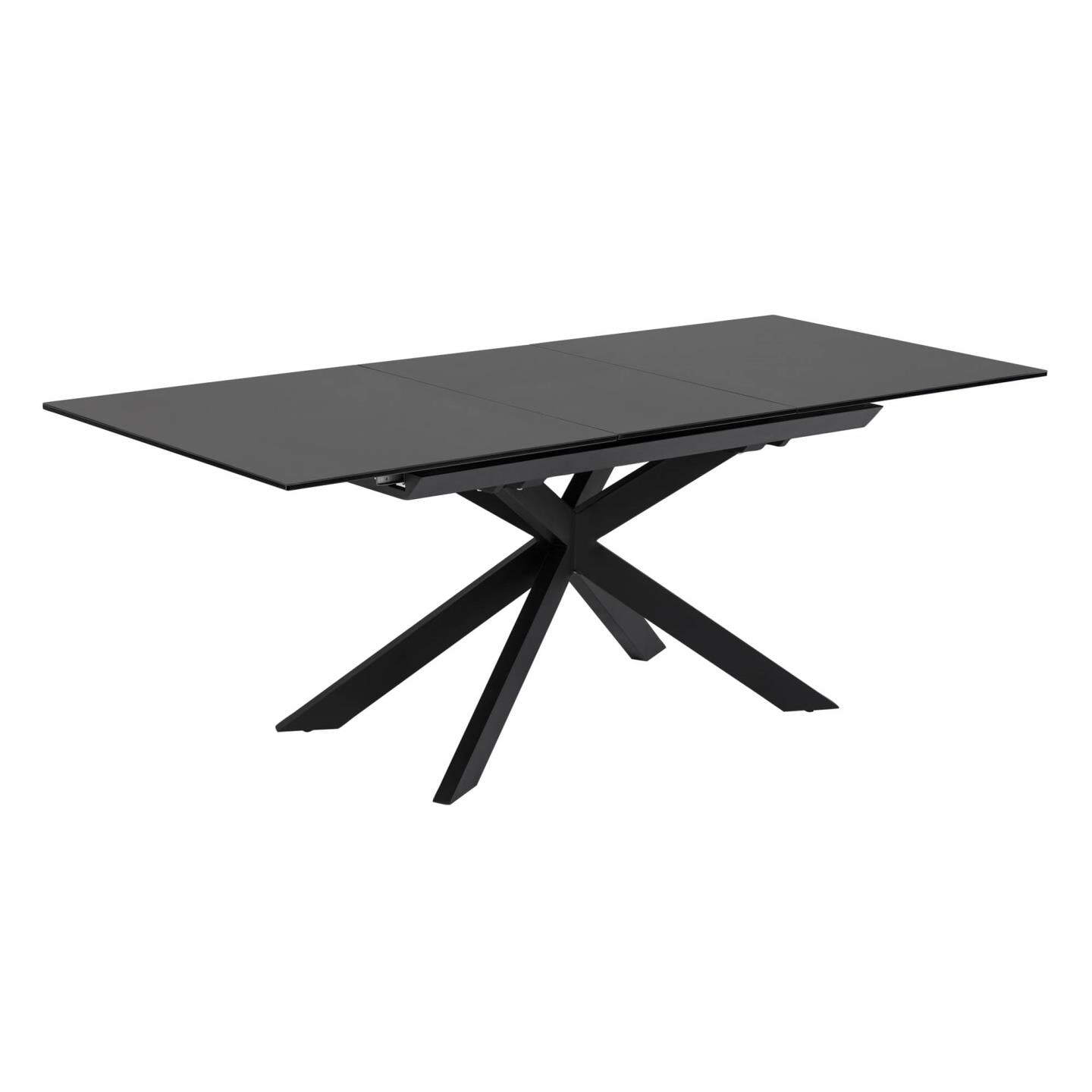 Kave Home Uitschuifbare Eettafel 'Atminda' 160-210 x 90cm, kleur zwart glas