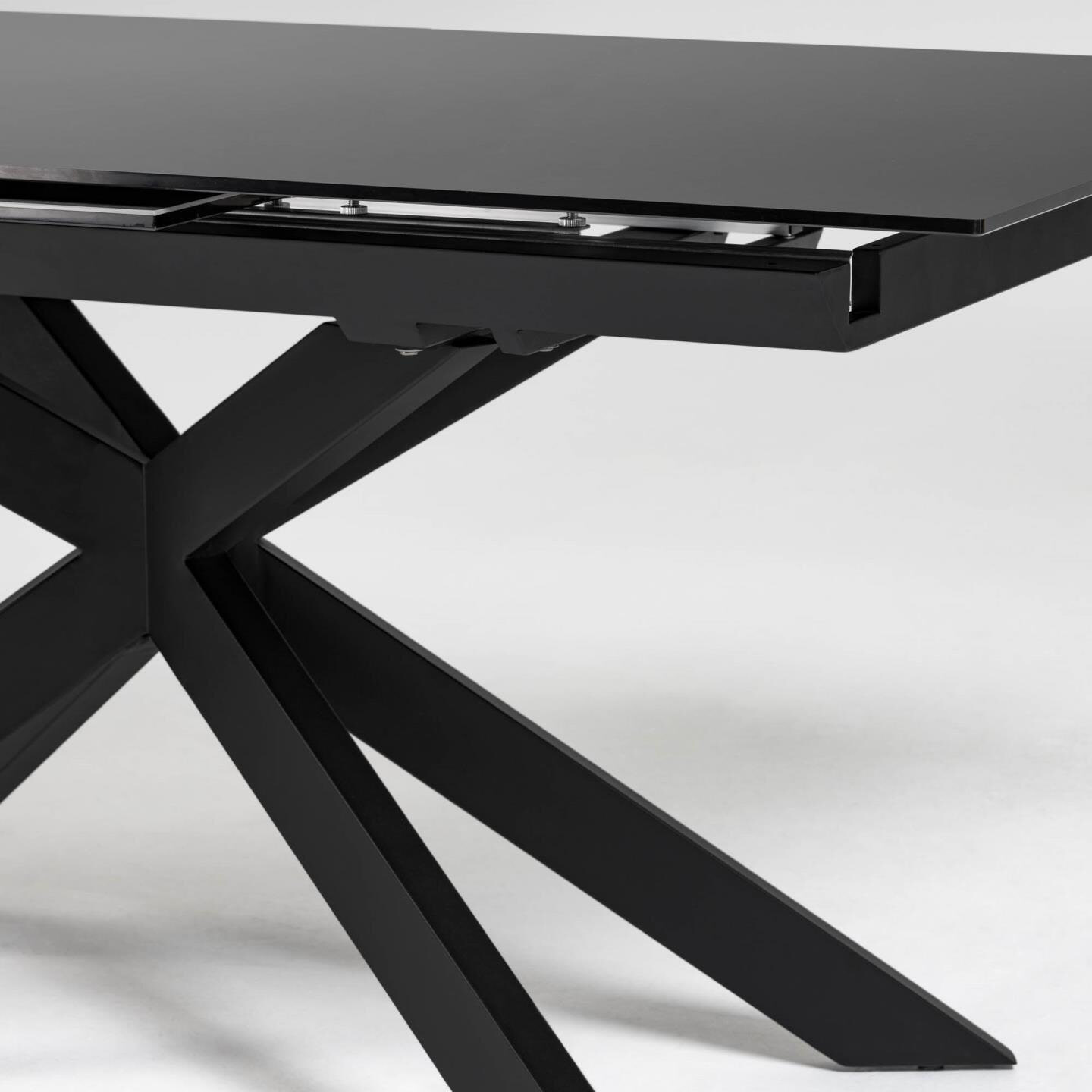 Kave Home Uitschuifbare Eettafel 'Atminda' 160-210 x 90cm, kleur zwart glas