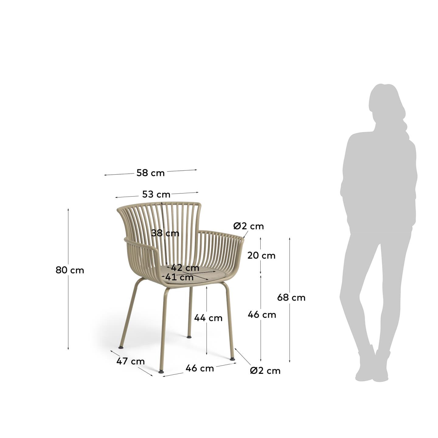 Kave Home Tuinstoel 'Surpika', kleur Beige