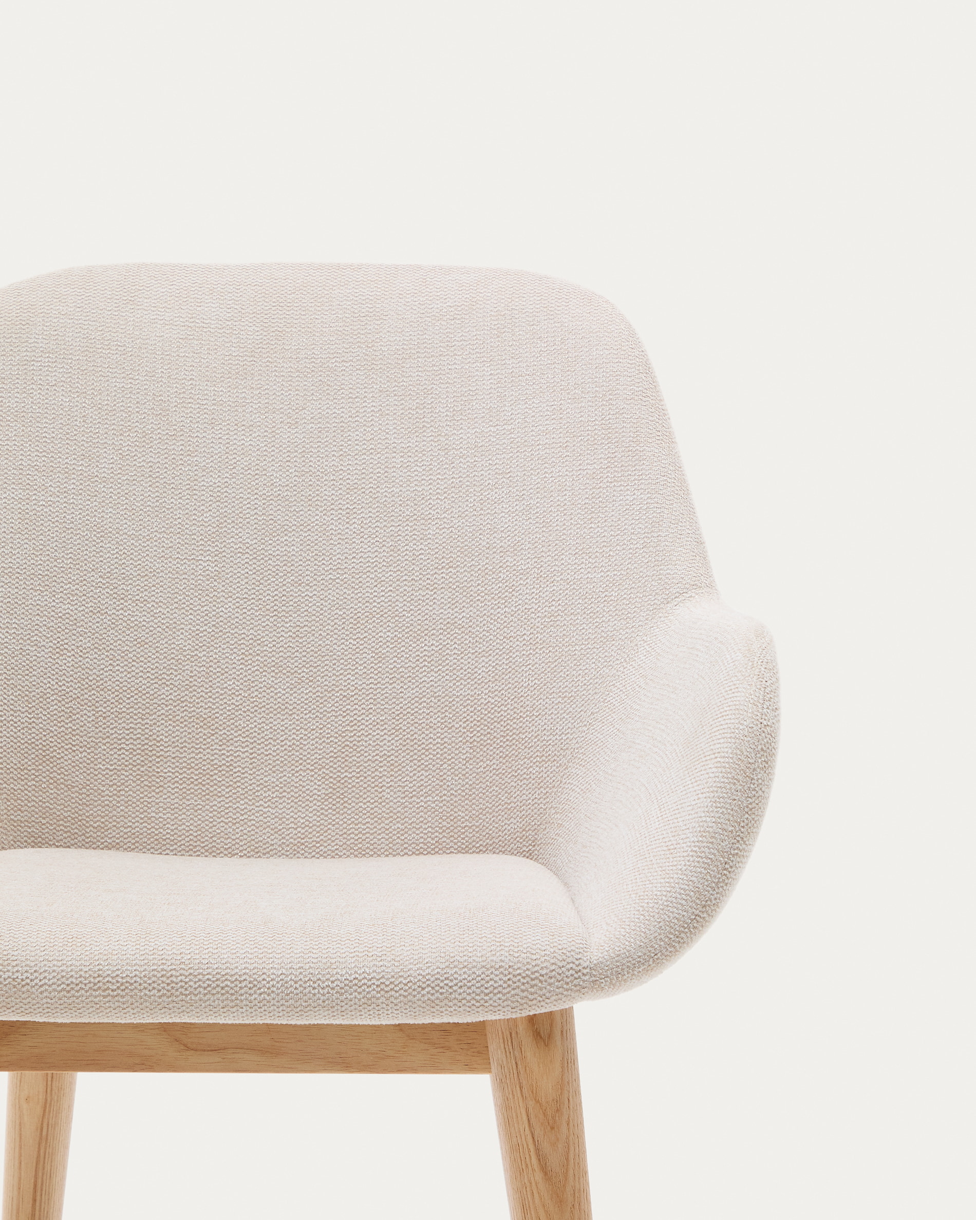 Kave Home Eetkamerstoel 'Konna' kleur Beige/Naturel