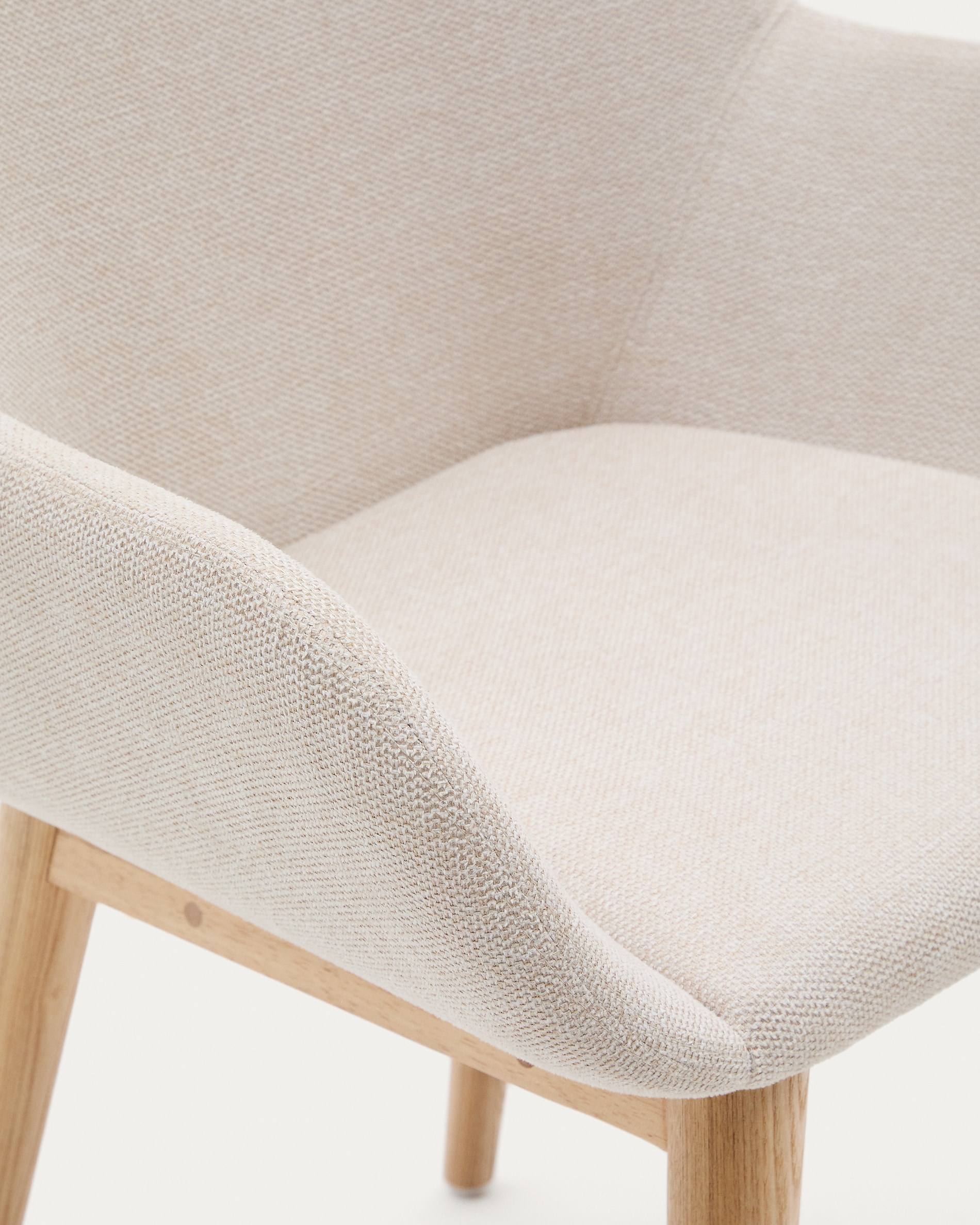 Kave Home Eetkamerstoel 'Konna' kleur Beige/Naturel