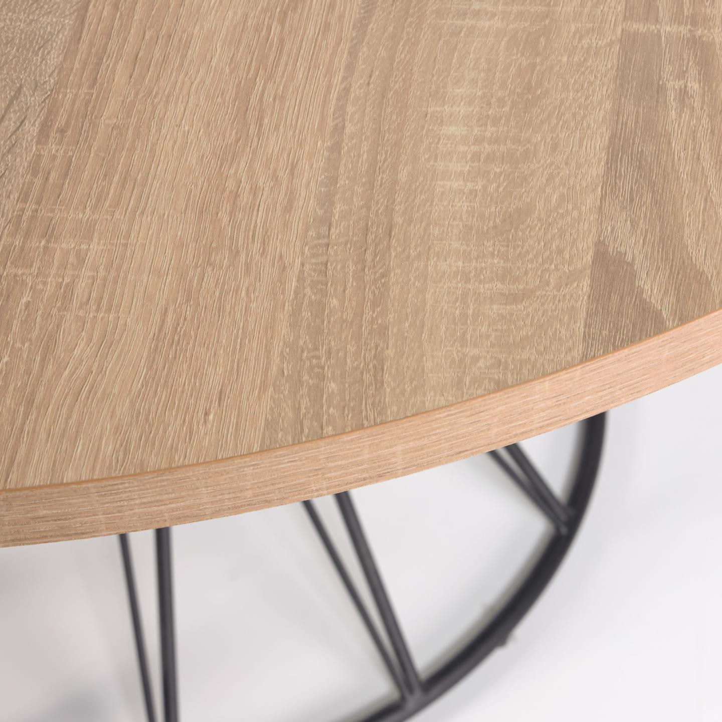 Kave Home Ronde Eettafel 'Niut' 120cm melamine met hout-look, kleur Naturel
