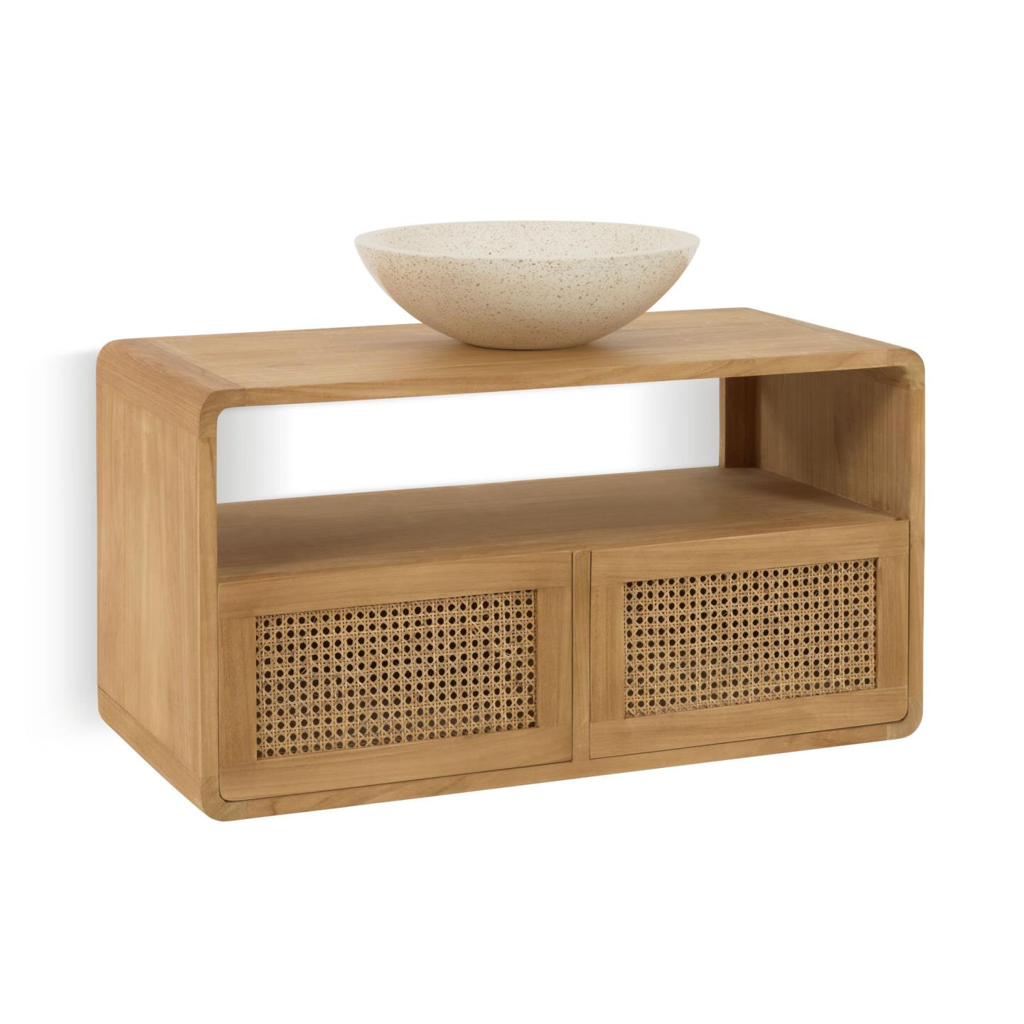 Kave Home Badkamermeubel 'Sabiela' Teak, 86 x 45 cm (excl. waskom)