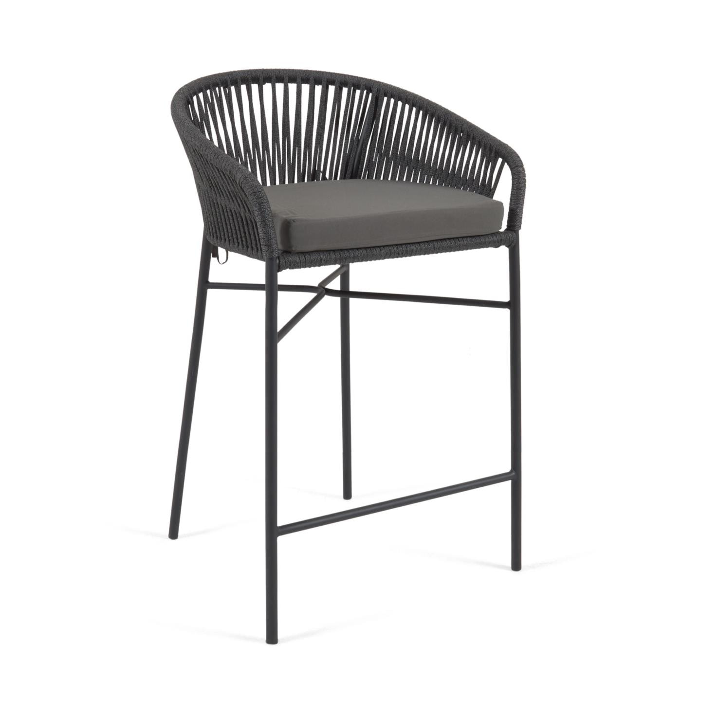 Kave Home Barkruk 'Yanet' kleur Zwart (zithoogte 80cm)