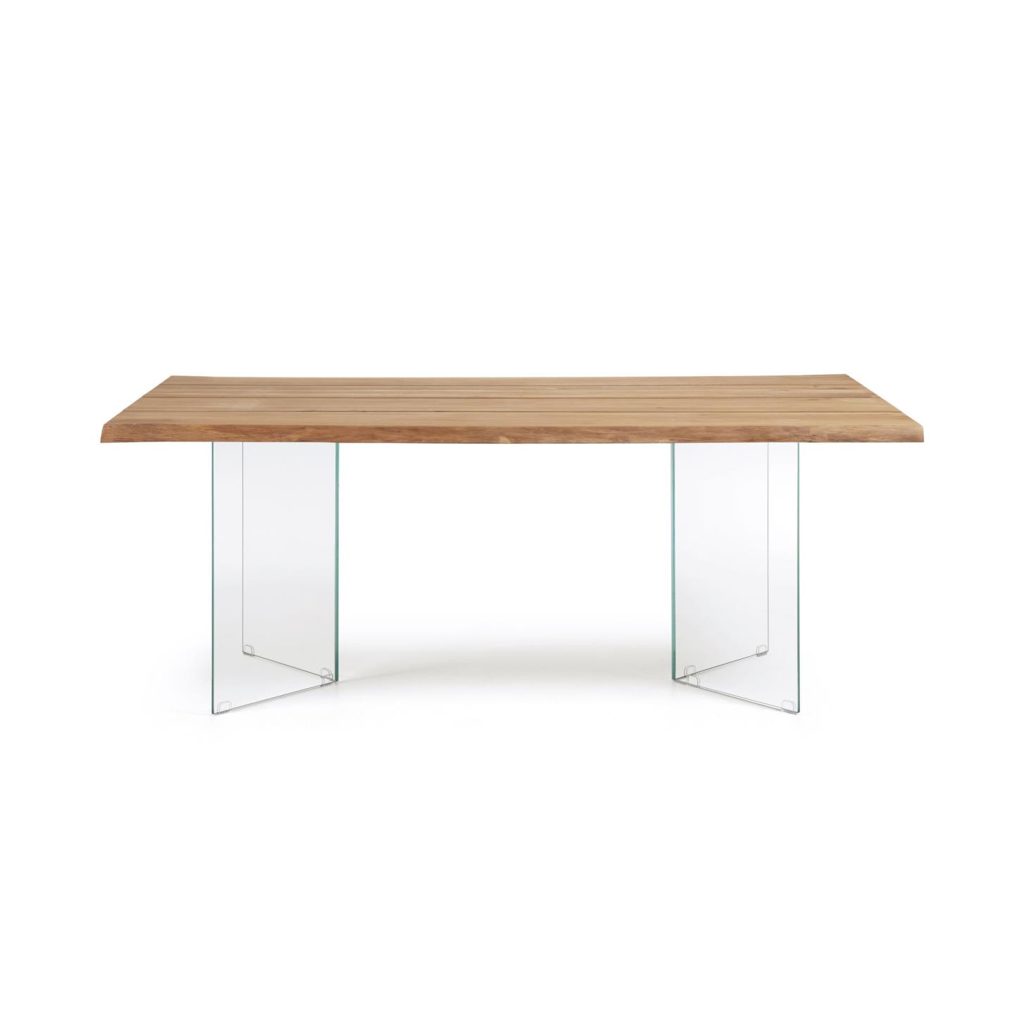 Kave Home Eettafel 'Lotty' Eiken/Glas, 180 x 100cm