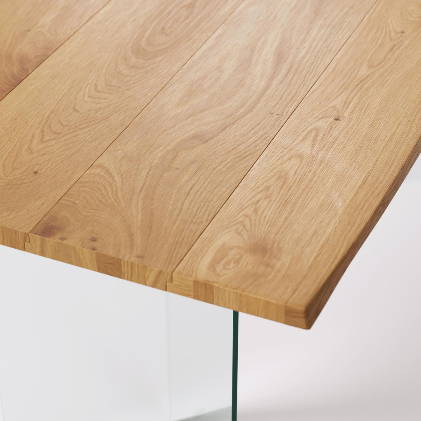 Kave Home Eettafel 'Lotty' Eiken/Glas, 180 x 100cm