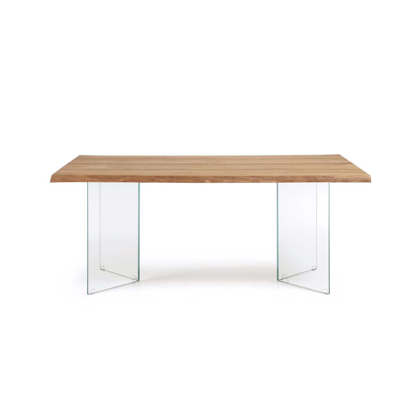 Kave Home Eettafel 'Lotty' Eiken/Glas, 160 x 90cm