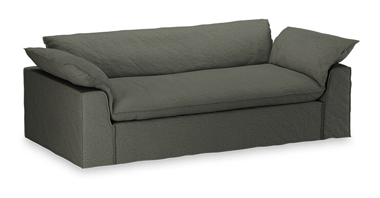 HKliving 3-zits Bank Nomad 244cm, Katoen - Army Green